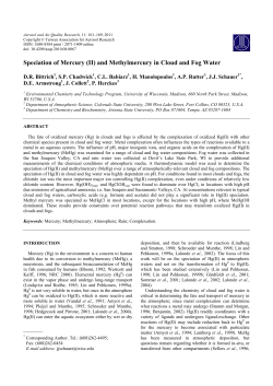 Speciation of Mercury (II) and Methylmercury in Cloud and Fog Water