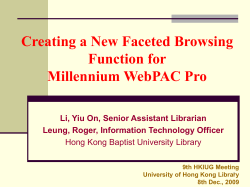 The Use of Faceted Analytico-Synthetic Theory as