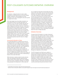 post-collegiate outcomes initiative: overview