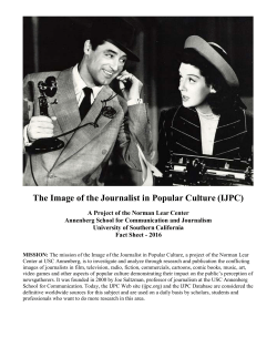 Fact Sheet - 2016 - Image of the Journalist in Popular Culture