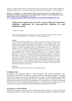 Algal growth response in a range of light and