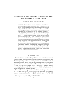 EXPECTATION, CONDITIONAL EXPECTATION AND