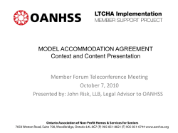 Model Accommodation Agreement - Slide
