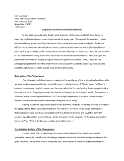 Cognitive Dissonance and Moral Dilemmas