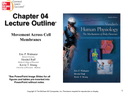 Chapter 4 Movement Across Cell Membranes