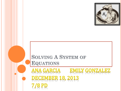 Solving A System of Equations