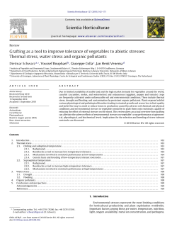 Grafting as a tool to improve tolerance of vegetables to abiotic stresses
