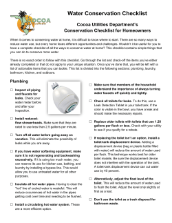 Water Conservation Checklist