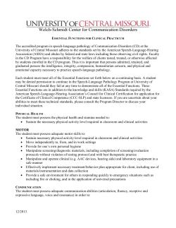 Essential Function - University of Central Missouri