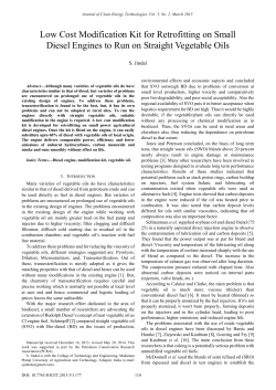 Low Cost Modification Kit for Retrofitting on Small Diesel Engines to