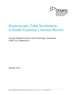 Hysteroscopic Tubal Sterilization: A Health Economic Literature