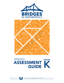 Bridges in Mathematics Kindergarten Assessment Guide