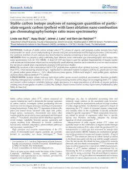 Stable carbon isotope analyses of ng quantities of particulate
