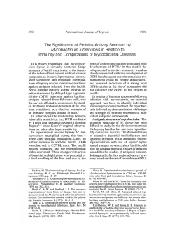 The Significance of Proteins Actively Secreted by Mycobacterium