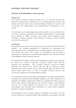 NATIONAL PORTRAIT GALLERY Director of Participation and