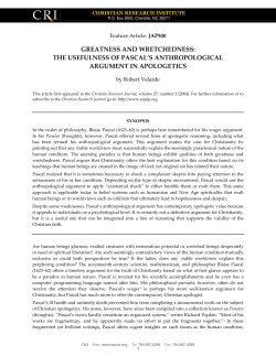 greatness and wretchedness - Christian Research Institute