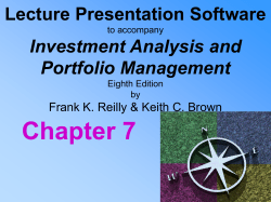Lecture Presentation to accompany Investment Analysis
