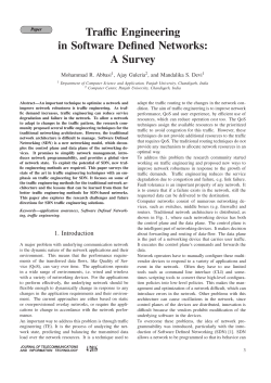 Traffic Engineering in Software Defined Networks: A Survey
