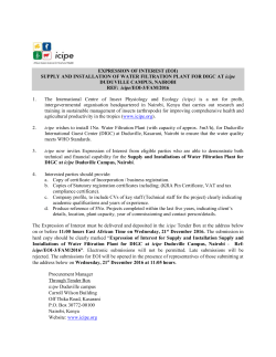 SUPPLY AND INSTALLATION OF WATER FILTRATION PLANT