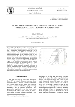 modulation of oxygen release by red blood cells