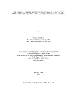 the effect of different presentation formats of hypertext