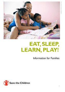 Information for Families - eat, sleep, learn, play!