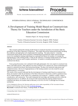 A Development of Training Model based on Constructivism Theory