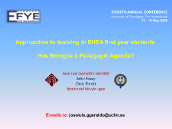 Diapositiva 1 - European First Year Experience Conference