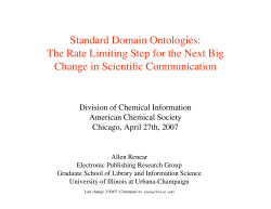 Standard Domain Ontologies: The Rate Limiting Step for the Next