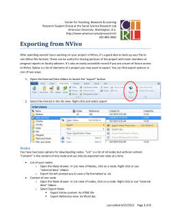 Exporting from NVivo - American University