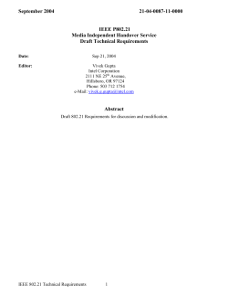 doc.: IEEE 802.21 - IEEE 802 LAN/MAN Standards Committee