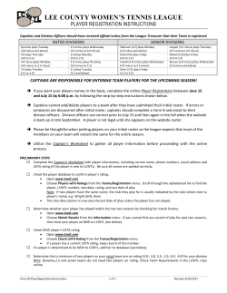 Team Registration Instructions - Lee County Women`s Tennis League