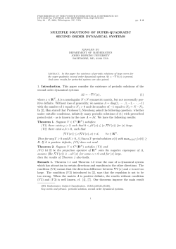 MULTIPLE SOLUTIONS OF SUPER-QUADRATIC