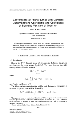 Convergence of Fourier Series with Complex