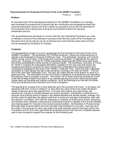 Contents: This spreadsheet consists of a set to worksheets for the