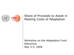 Share of Proceeds to Assist in Meetings Costs of Adaptation
