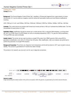 Human Negative Control Primer Set 1