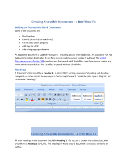 How to create accessible Word documents and PDF`s