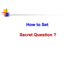 How to set Secret Question