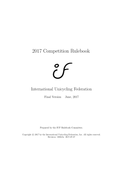 2017 Competition Rulebook - International Unicycling Federation