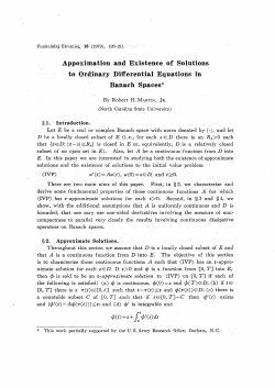Appoxim-ation and Existence of Solutions to Ordinary Differential