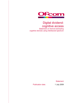 Digital dividend: cognitive access