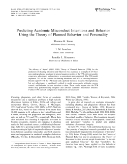 Predicting Academic Misconduct Intentions and Behavior Using the