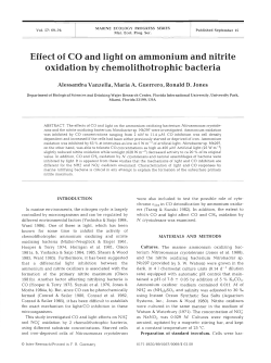 Effect of CO and light on ammonium and nitrite