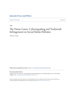 The Name Game: Cybersquatting and Trademark