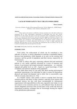 1153 LACK OF FOOD SAFETY MAY CREATE FOOD CRISIS Food