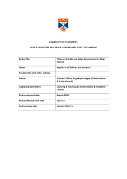 Credits and Grade Conversion for Study Abroad