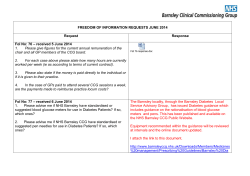 FREEDOM OF INFORMATION REQUESTS JUNE 2014 Request