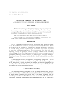 Phases of mathematical modelling and competence of high school
