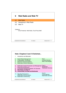 9 Web Radio and Web TV - LMU M&uuml;nchen